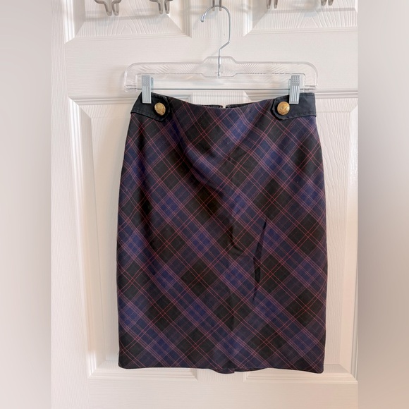The Limited Black, Blue, and Red Plaid Pencil Skirt - Picture 1 of 10